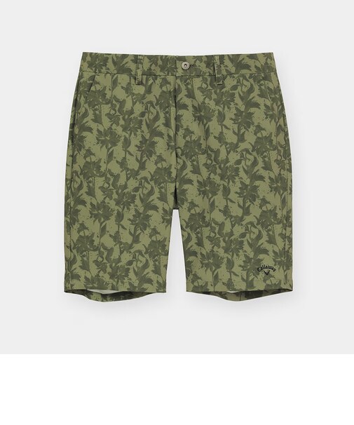 ドビーストレッチボタニカル柄ショートパンツ