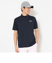 ポリエステルスムース半袖モックネックシャツ