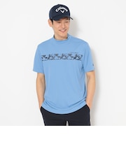 ポリエステルスムース半袖モックネックシャツ