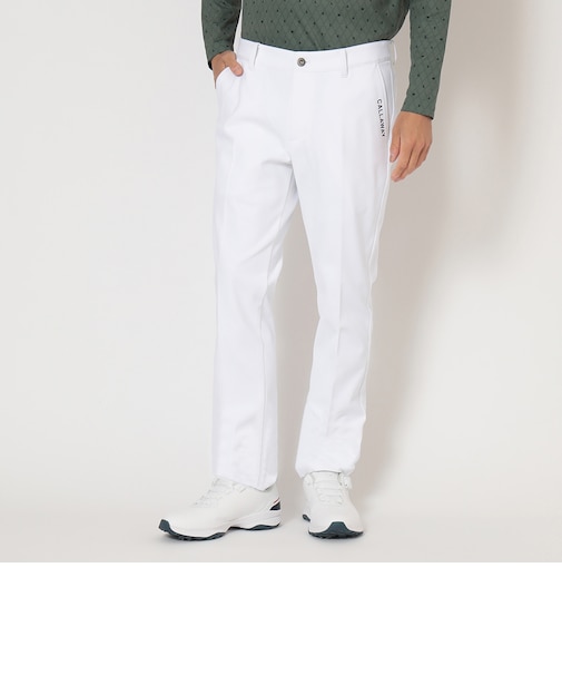 ポリエステルブロックニットテーパードパンツ