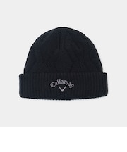 ダイヤ編みアクリルロゴビーニー（men's）