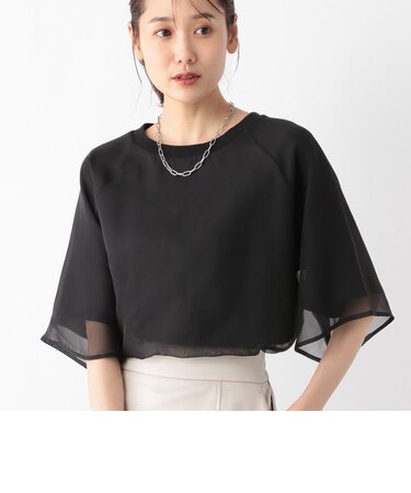 シフォンドッキングプルオーバー7分袖/145454