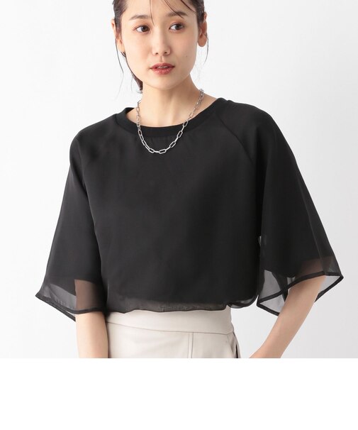 シフォンドッキングプルオーバー7分袖/145454