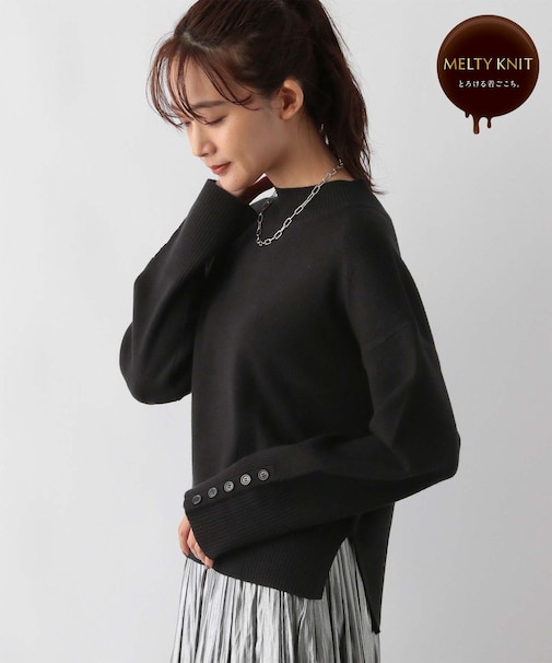 メルティ袖ボタンスタンドプルオーバー/139318