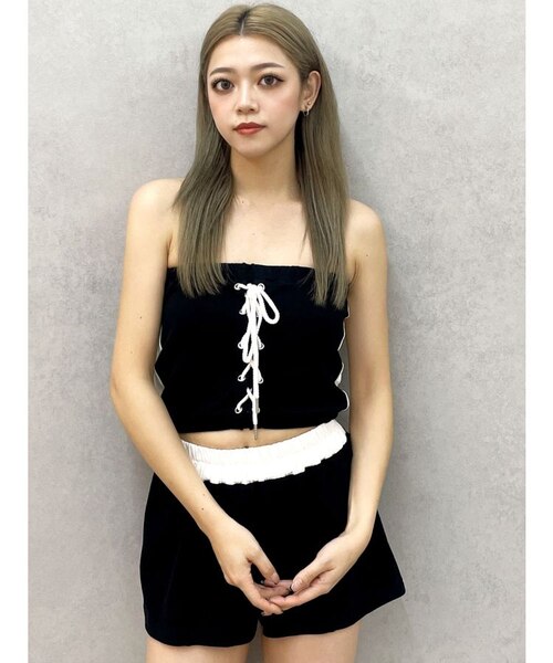 2WAYレースアップベアトップス【SETUP着用可】｜マーク