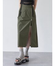ダブルウエストZIPスカート