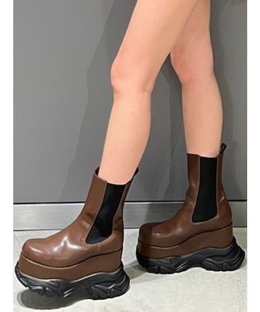 Wソールサイドゴアショートブーツ