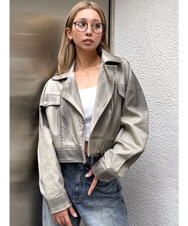 Paintショートライダースジャケット