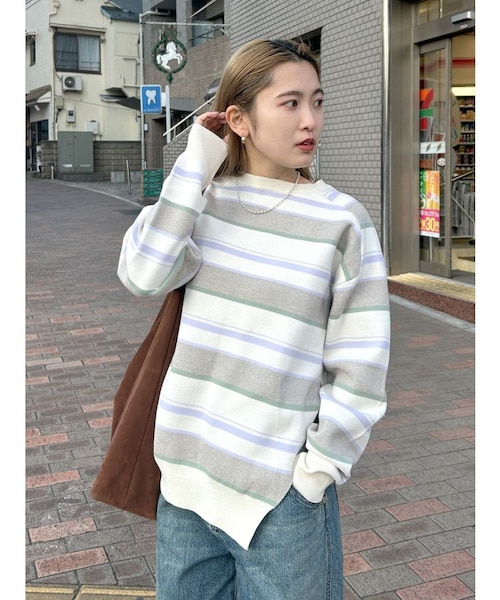 ボーダースリットニット｜マークスタイラーアウトレットのアウトレット