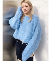 モヘアタッチシャギーショートニットトップス【WEB限定】