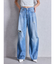 ハイウエストGG Stitch Barrel Leg ダメージデニムパンツ