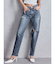 ハイウエストVintage Edge ダメージストレートデニムパンツ
