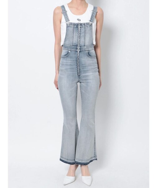 フレアZIPデニムサロペット