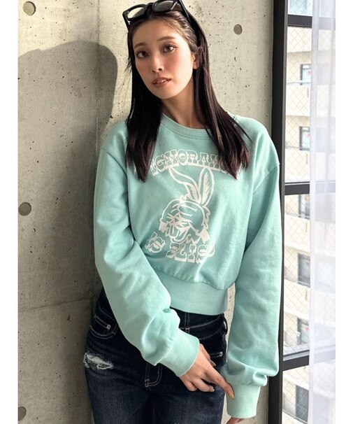 ignorance BUNNYショートスウェットトップス