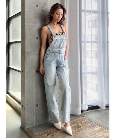 ダメージLOOSE デニムサロペット