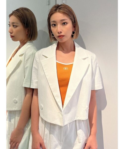 SETUP着用可】ハーフスリーブダブルSHORTジャケット｜マークスタイラー