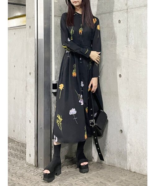 フラワープリントシャリーングワンピース【WEB限定】【花柄】｜マーク