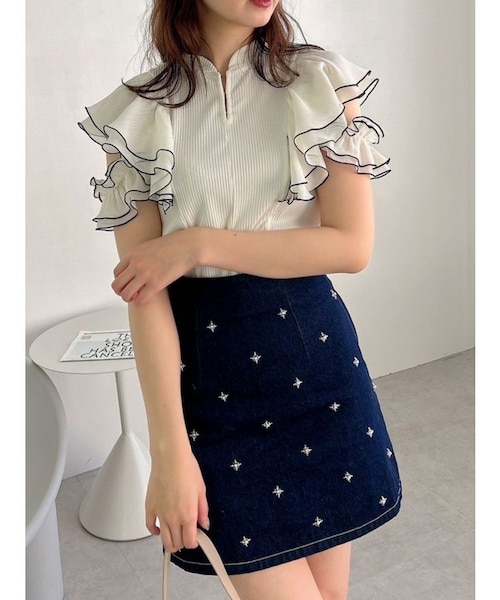 【オシャレ⭐yori】ライトブルー　スカート　サイズ36 オシャレ⭐yori】ライトブルー スカート サイズ36 - メルカリ