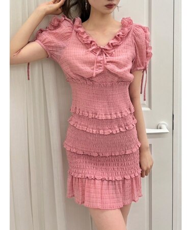 ベビーフリルシャーリングワンピース