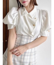 【再生産/新色登場】マルチボタンデザインブラウス