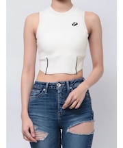 プチハイコルセットデザインニットトップス