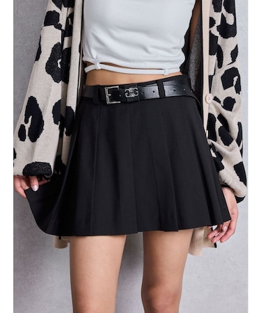 ベルトSETプリーツスカートライクショートパンツ