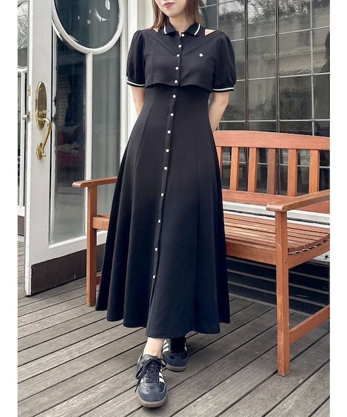 Rirandture 〈POLO BCSコラボ〉ダブルカラーポロニットワンピース Rirandture POLO BCSコラボ ダブルカラーポロニットワンピース