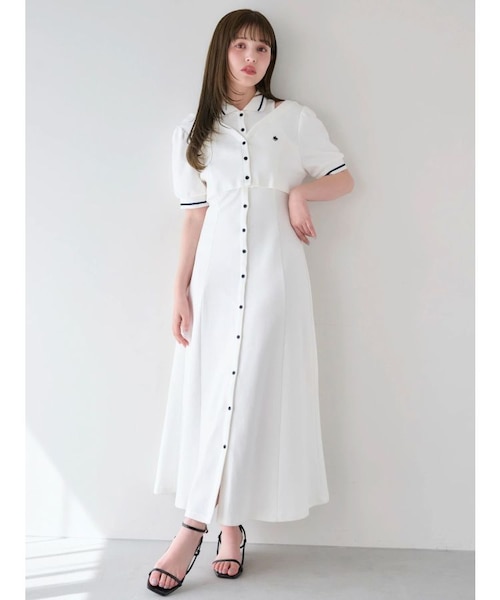 ☆☆再お値下げ☆☆【TAYLOR MADE】ネイビー ☆ポロワンピドレス POLOBCSコラボ/再生産】レイヤードポロワンピース｜マーク