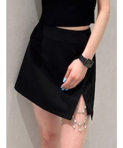 slit chain bijou スカートライクショートパンツ