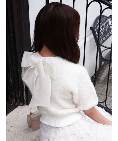 2WAYバックリボンヘアリーニット