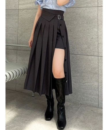 パンツレイヤードプリーツスカート