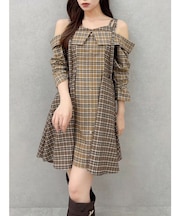 レイヤードイレヘムシャツワンピース