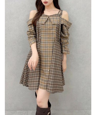 レイヤードイレヘムシャツワンピース