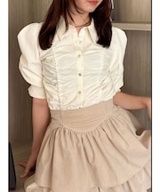 タックスリーブギャザーシャツ