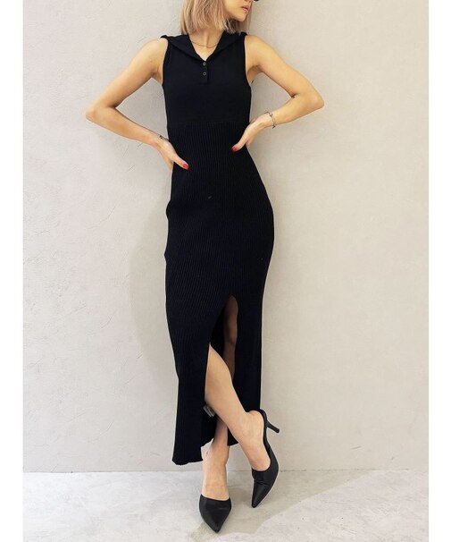 【TINY】フーディーLONG ニットワンピース