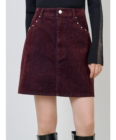 フロッキーデニムミニスカート【セット販売対象】