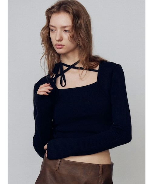 レイヤーコンパクトチョーカーニット