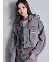 ZIP POCKETダメージショートデニムGジャン