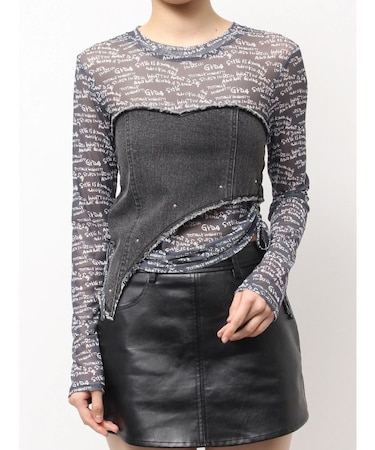 GYDAデニムシアードッキングトップス