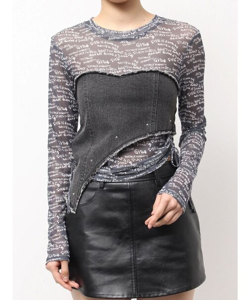 GYDAデニムシアードッキングトップス