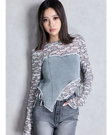 GYDAデニムシアードッキングトップス