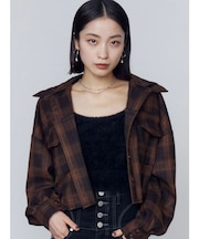 クロップフードシャツ