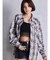processing checkered print looseシャツ