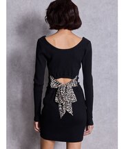 レオパードバックリボンテレコミニワンピース