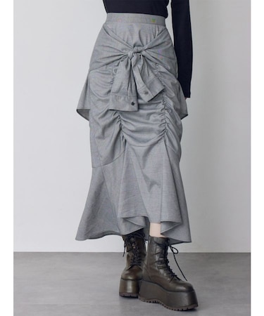ラップシャツロングスカート
