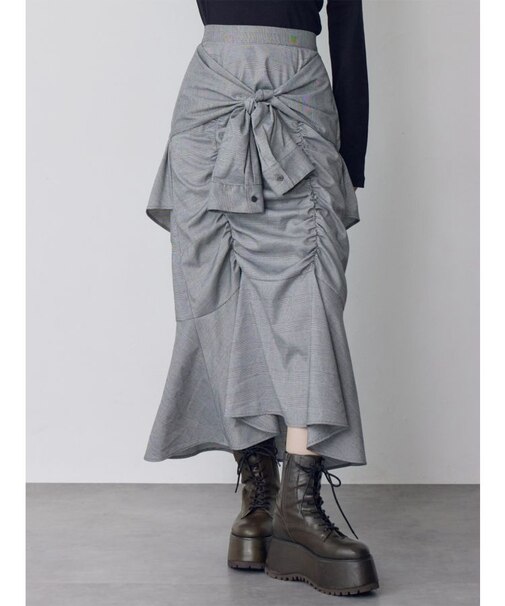 ラップシャツロングスカート
