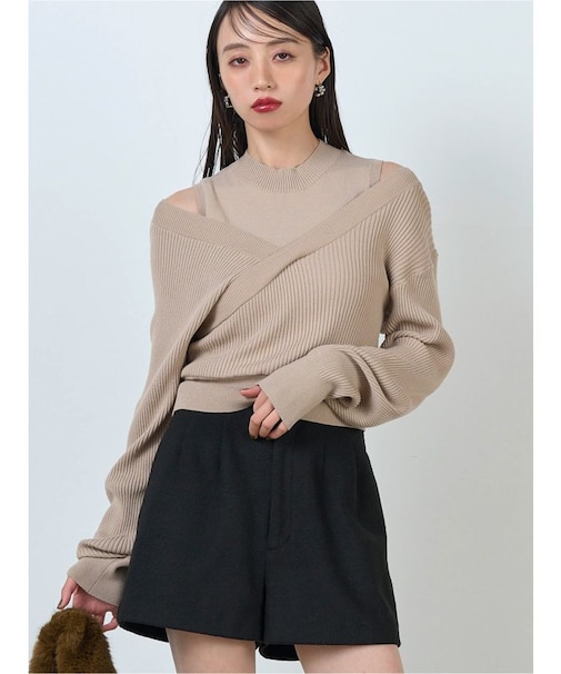 カシュクールドッキングニット