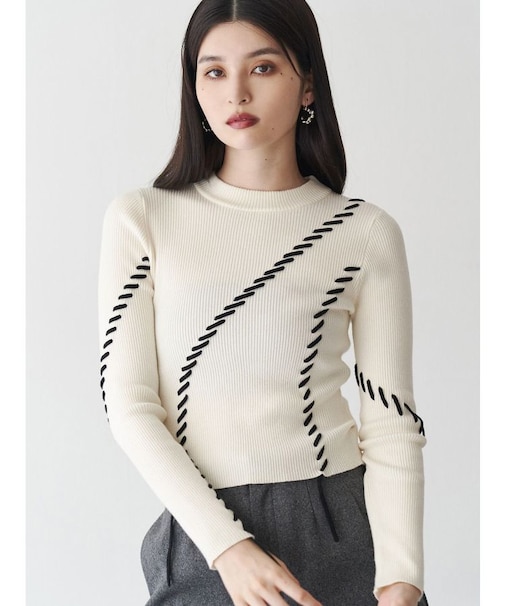 ステッチリブニット