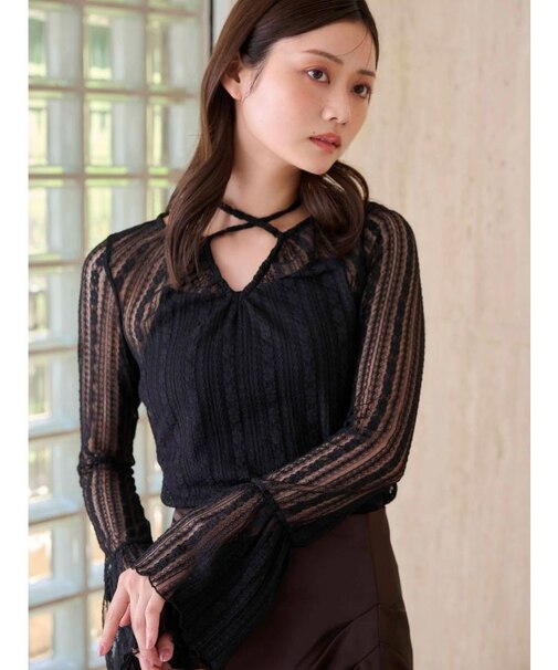 ストレッチレースカットソー