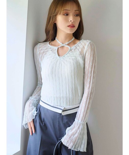 ストレッチレースカットソー